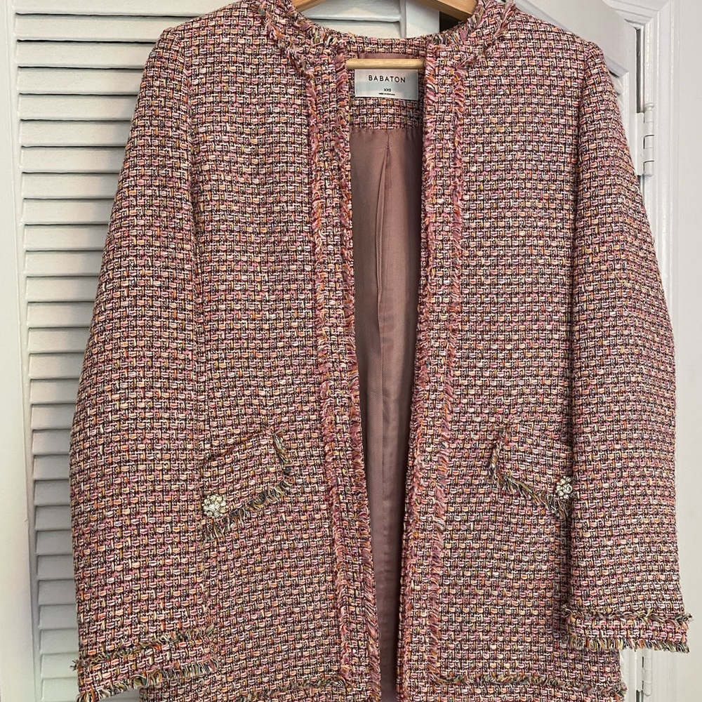 Babaton tweed blazer bought at Aritzia